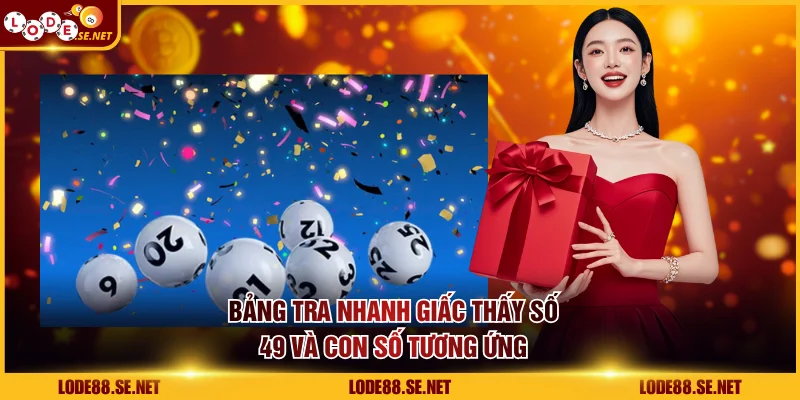 Bảng tra nhanh giấc thấy số 49 và con số tương ứng