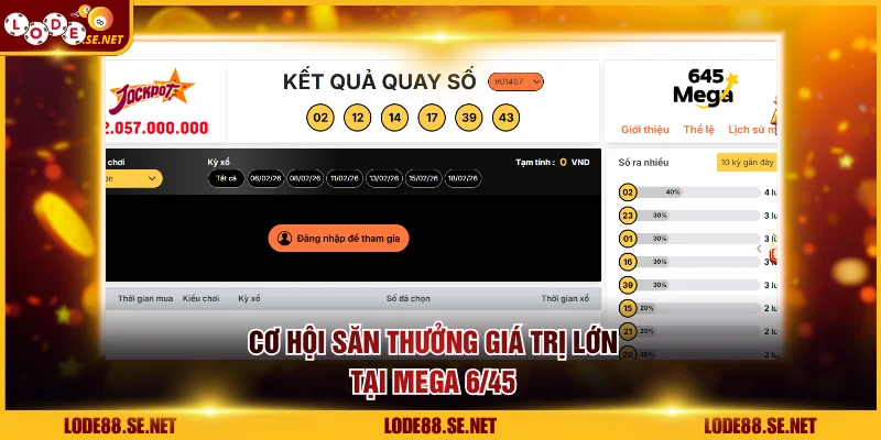 Mega 6/45 giúp bạn chạm tay đến giấc mơ tỷ phú