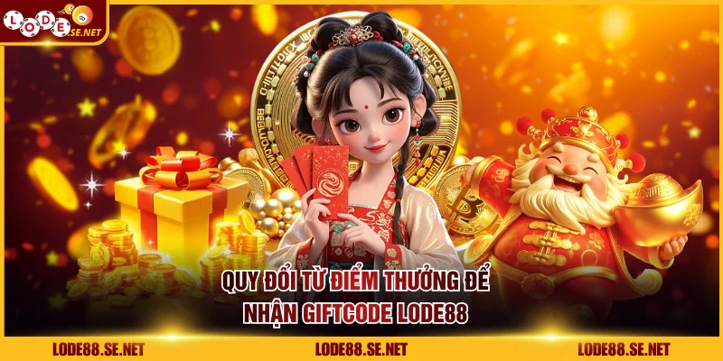 Quy đổi từ điểm thưởng để nhận giftcode LODE88